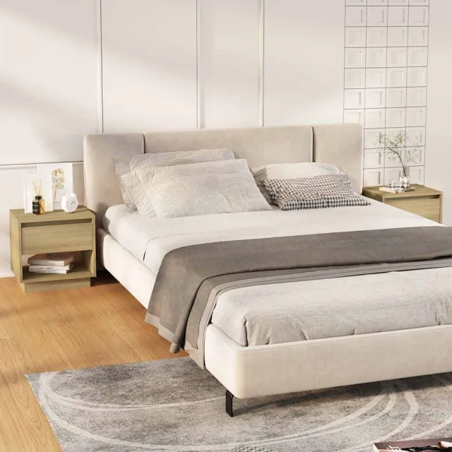 vidaXL Nachtkastjes 2 st 45x34x44 cm bewerkt hout sonoma eikenkleurig, foto 2