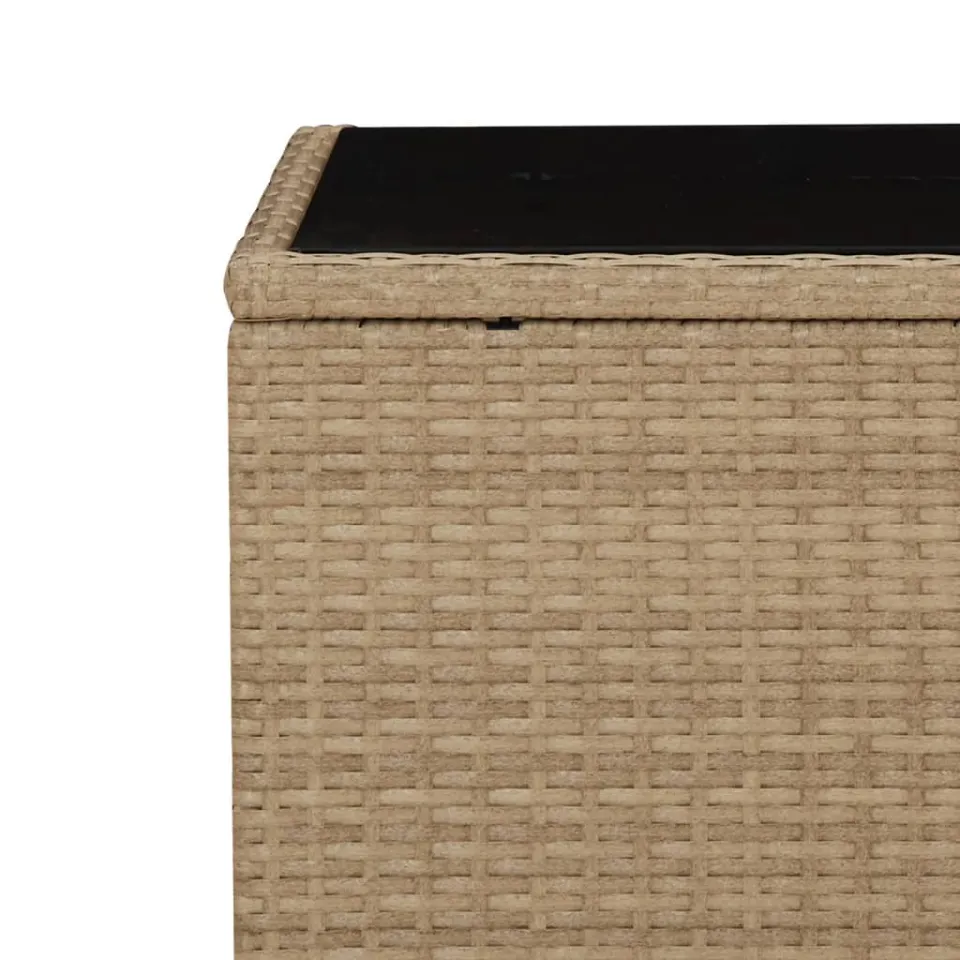 vidaXL 3-delige Tuinset met kussens poly rattan beige, foto 4
