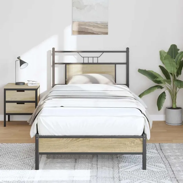 vidaXL Bedframe zonder matras hout sonoma eikenkleurig 90x200 cm