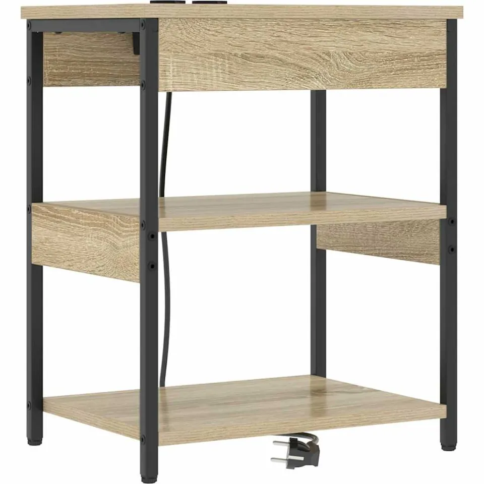 vidaXL Nachtkastje Sonoma Eiken 41 x 31 x 51 cm Bewerkt hout Bruin