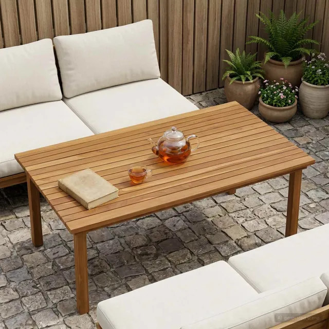 vidaXL Tafelblad 110 x 55 x 3,5 cm Rechthoekig Massief Teakhout bruin, foto 2