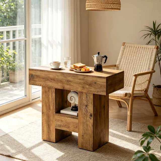 MIVRAY Bijzettafel - Smal Ontwerp Met Open Opbergrek - Voor Woonkamer Slaapkamer Of Hal - MDF - 80 X 30 X 65 Cm - Bruin
