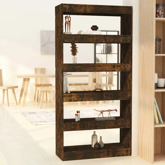 vidaXL Boekenkast/kamerscherm 80x30x166 cm spaanplaat gerookt eiken, foto 2