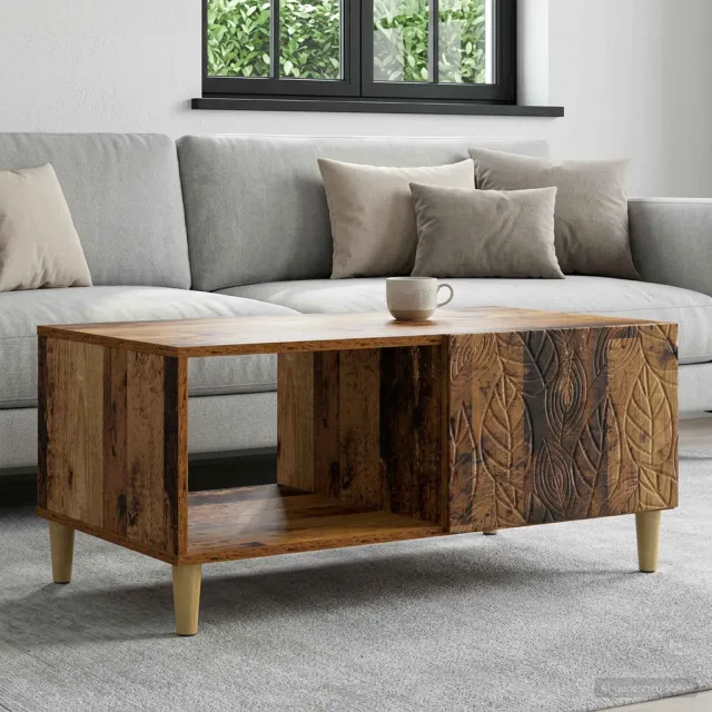 vidaXL Salontafel Oud hout 90 x 50 x 40 cm Bewerkt hout bruin, foto 2