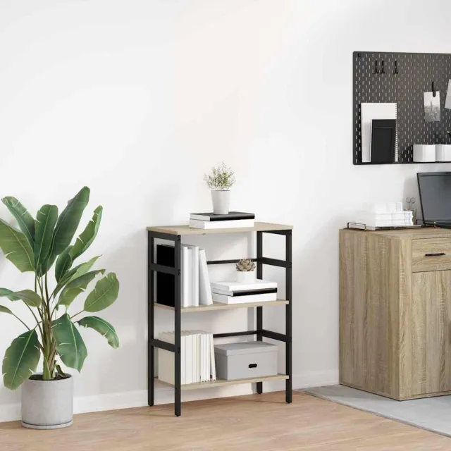 vidaXL Boekenkast 2-laags 60 x 29,5 x 81 cm Bewerkt hout Sonoma Eiken, foto 2