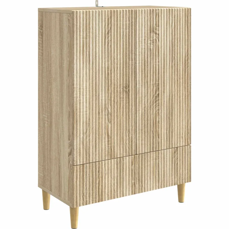 vidaXL Dressoir met lade Sonoma Eiken 66 x 34,5 x 95 cm Bewerkt hout Bruin
