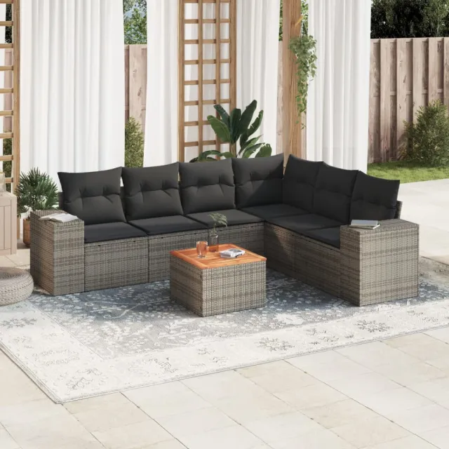 vidaXL Patio Sofa Set 6-zits Grey, foto 2