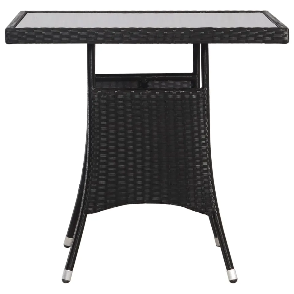 vidaXL Tuintafel 80x80x74 cm poly rattan zwart, foto 3