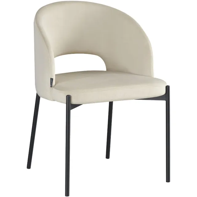 ExitoDesign SIENA - Eetkamerstoel - Velvet - Beige - Metalen Frame Beige;Zwart