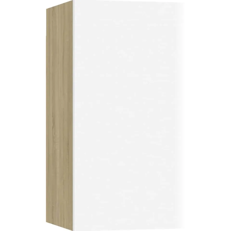 vidaXL Tv-meubel 30,5x30x60 cm bewerkt hout wit en sonoma eikenkleurig