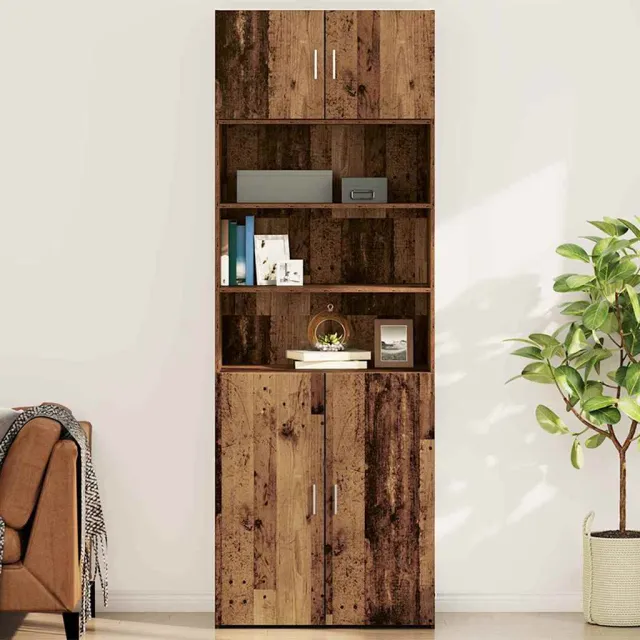 vidaXL Wandkast Oud hout 80 x 42.5 x 40 cm Bewerkt hout Bruin