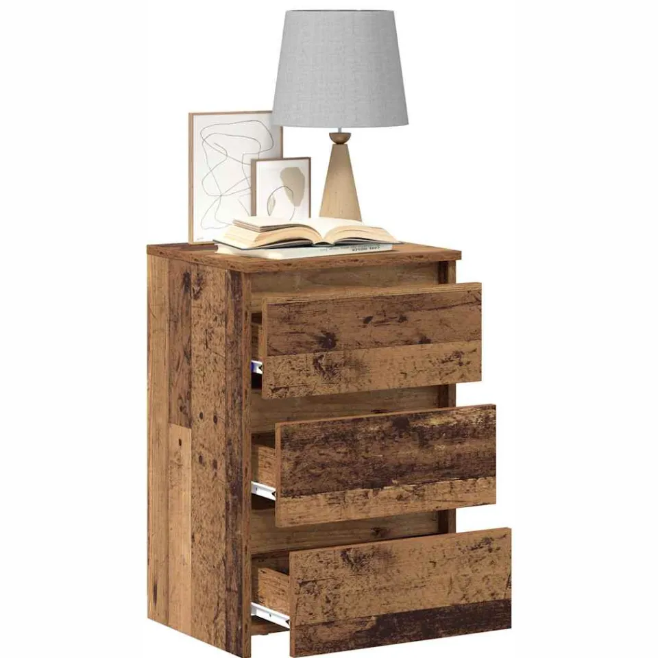 vidaXL Nachtkastjes 2 st 40x35x62,5 cm bewerkt hout oud houtkleurig Bruin