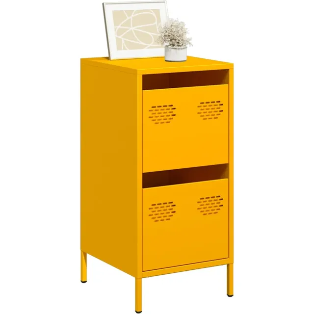 vidaXL Dressoir 35x39x73,5 cm koudgewalst staal mosterdgeel