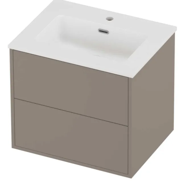 Proline Tribute Badmeubelset Porselein Elegant In Kader 60x46x54 cm Mat White Clay Beige