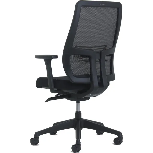 Euroseats OrangeLabel serie Torino NPR1813 Bureaustoel Netwaeve rug Black Edition TOR.001.NET. Automatische gewichtsinstelling. Voorzien van mesh rug en 4D armleggers Zwart