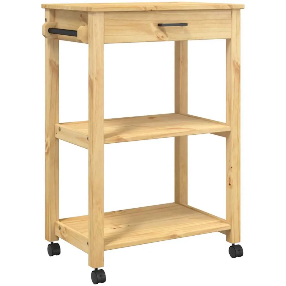 vidaXL Keukentrolley MONZA 60x40x88,5 cm massief grenenhout honingwas Bruin