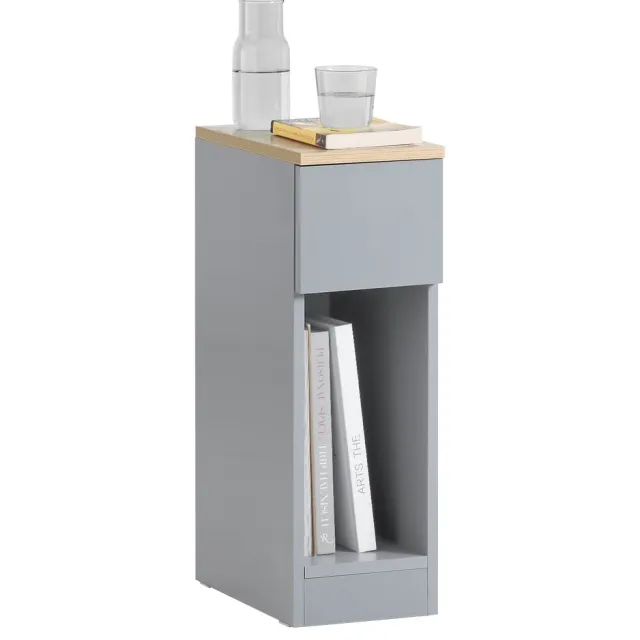 SoBuy FBT111-HG Nachtkastje - Bijzettafel met Lade - 20x35x60cm - Grijs - voor Woonkamer/Slaapkamer