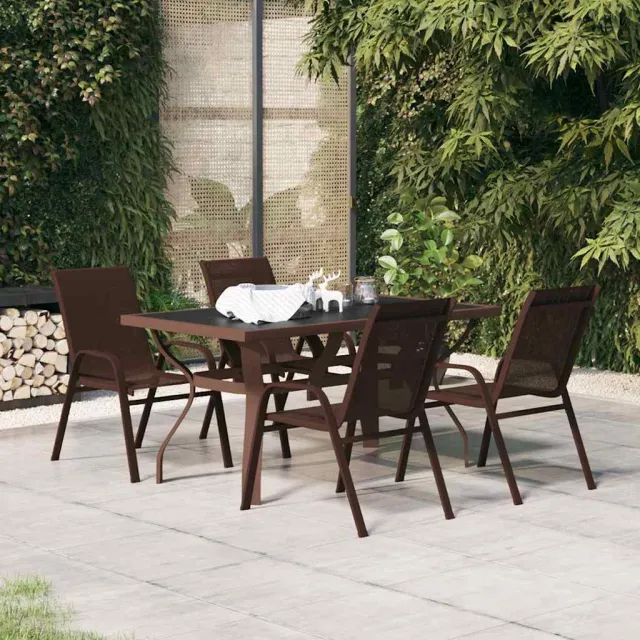 vidaXL 5-delige Tuinset bruin en zwart, foto 2