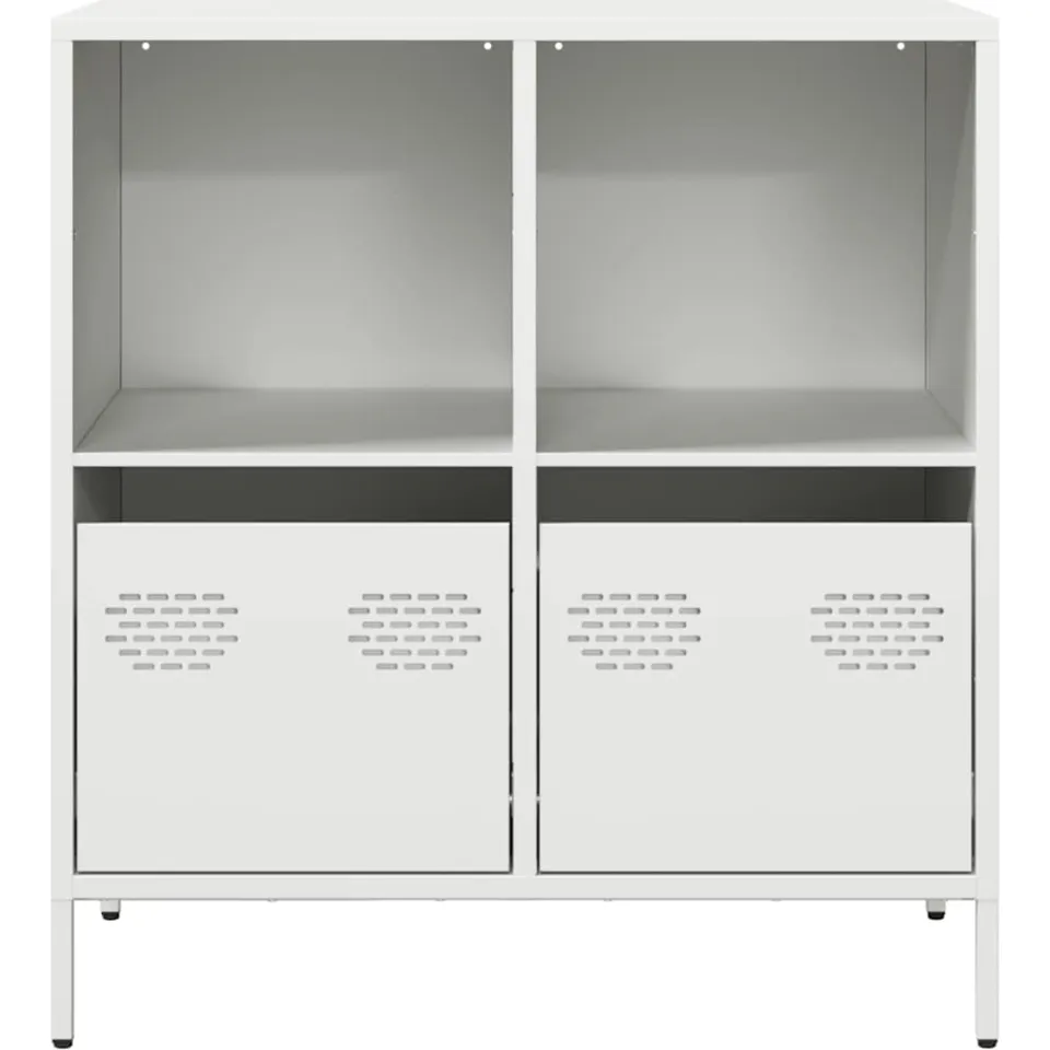 vidaXL Dressoir 68x39x73,5 cm koudgewalst staal wit, foto 3
