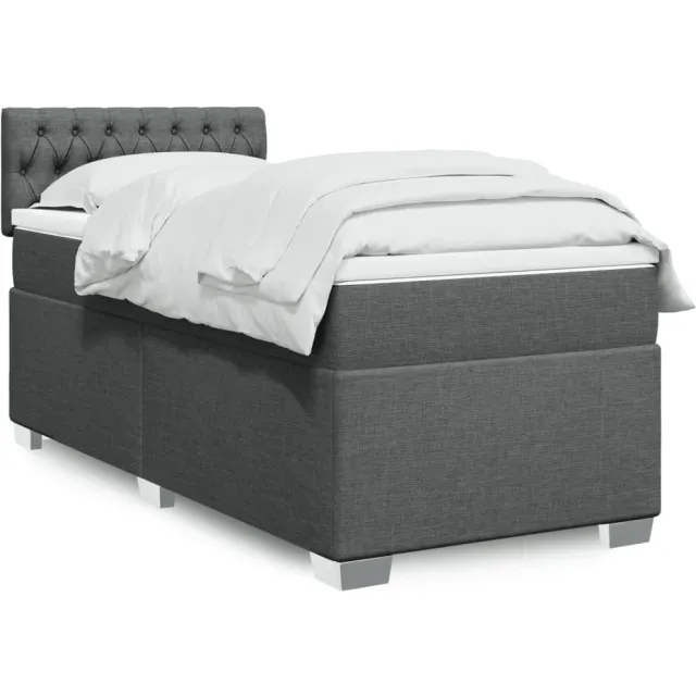 vidaXL Boxspring met matras stof donkergrijs 90x190 cm grijs