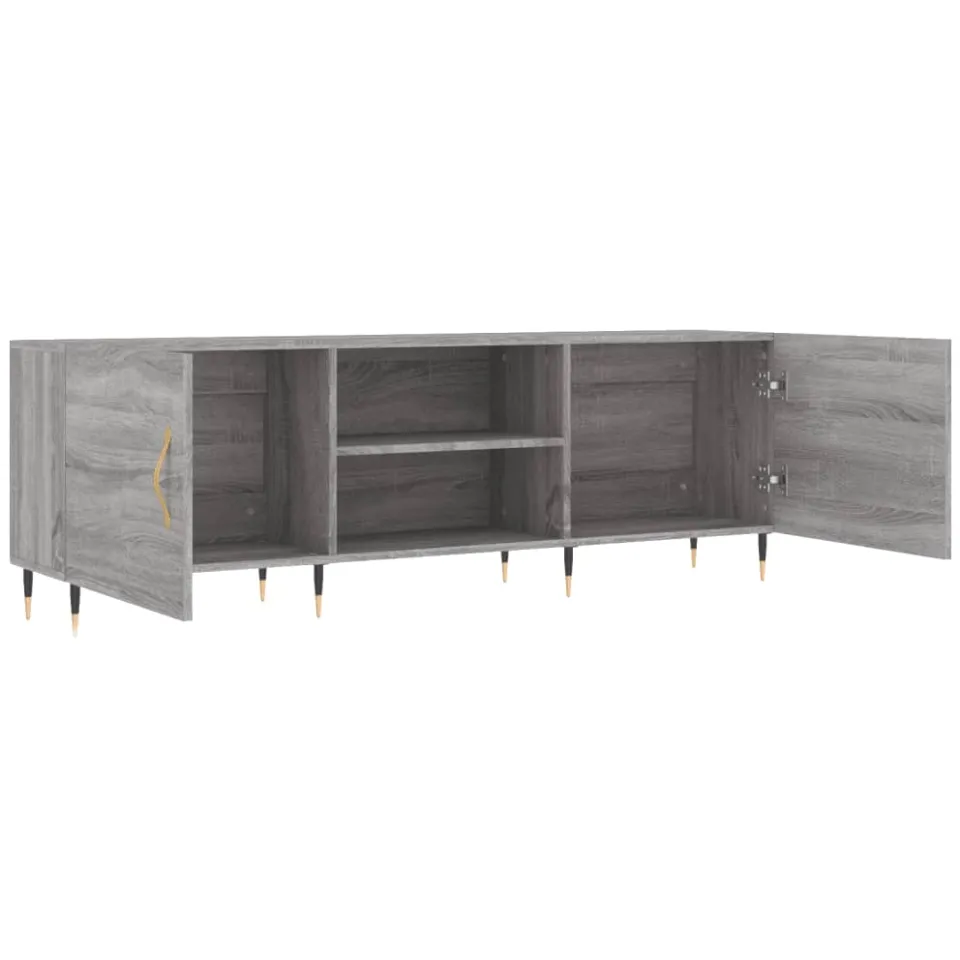 vidaXL Tv-meubel 150x30x50 cm bewerkt hout grijs sonoma eikenkleurig, foto 4
