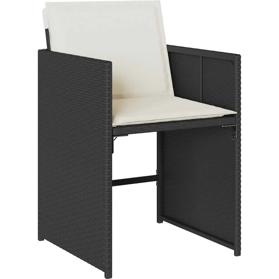 vidaXL 11-delige Tuinset met kussens poly rattan zwart, foto 4