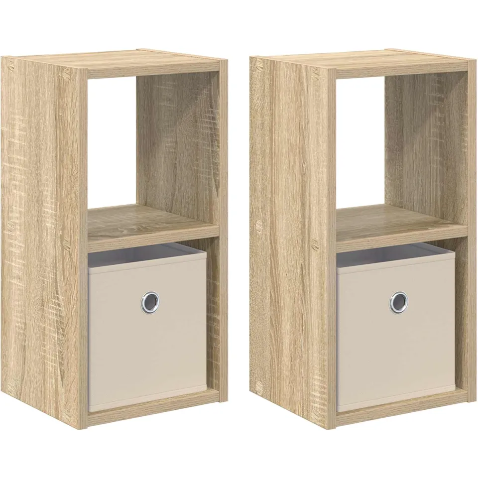 vidaXL Nachtkastje 2 st Sonoma Eiken 25,5 x 22 x 49,5 cm Bewerkt hout, foto 3