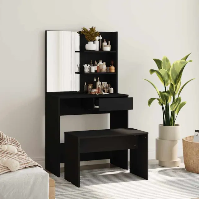 vidaXL Kaptafelset 74,5x40x141 cm zwart, foto 2