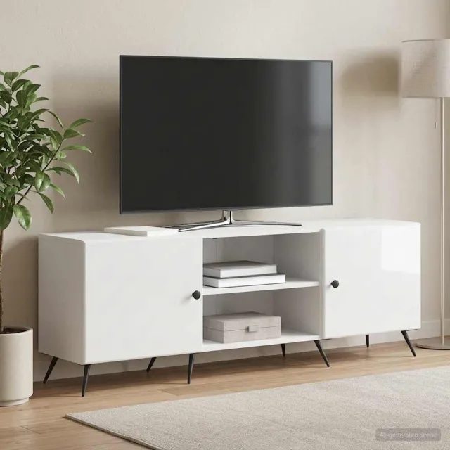 vidaXL TV-kast 150 x 31 x 50 cm Hoogglans Wit Bewerkt hout
