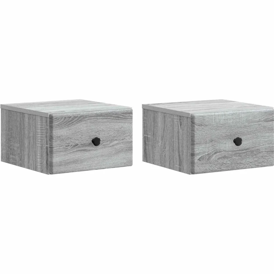 vidaXL Wandbeugel Bedkast 2 st Grijs sonoma 34,5 x 33 x 20 cm, foto 3