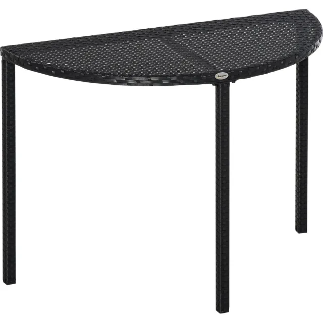Outsunny Balkontisch Beistelltisch Rattantisch Polyrattan Gartentisch Gartenmöbel Zwart