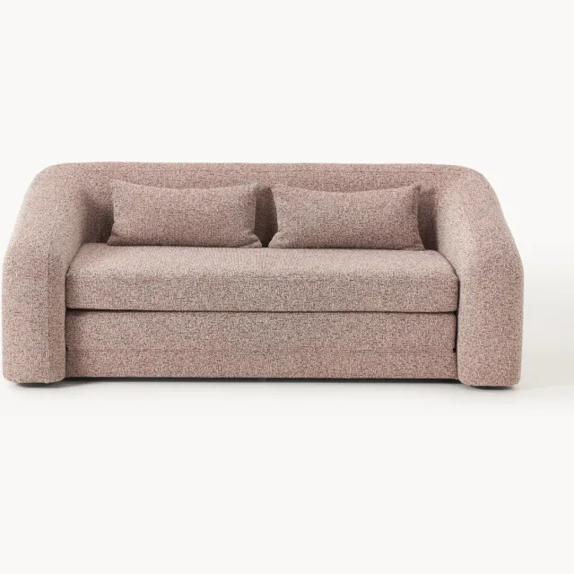 Westwing Collection Bouclé slaapbank Eliot (2-zits) Wijnrood
