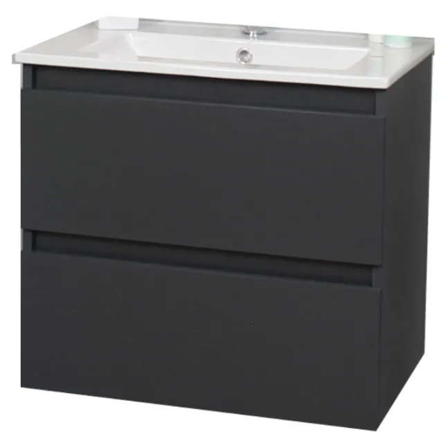 Boss & Wessing Pepper badmeubel antraciet met porseleinen wastafel