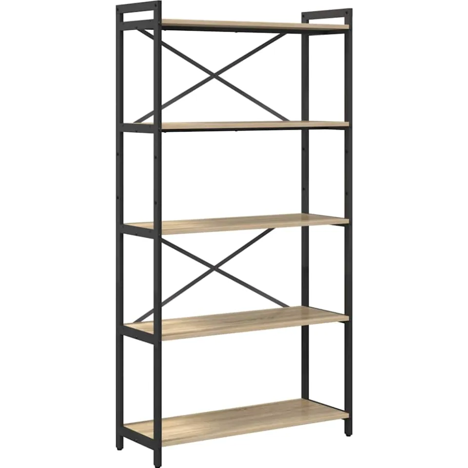 vidaXL Boekenkast 80 x 30 x 155 cm Bewerkt hout Sonoma Eiken Bruin