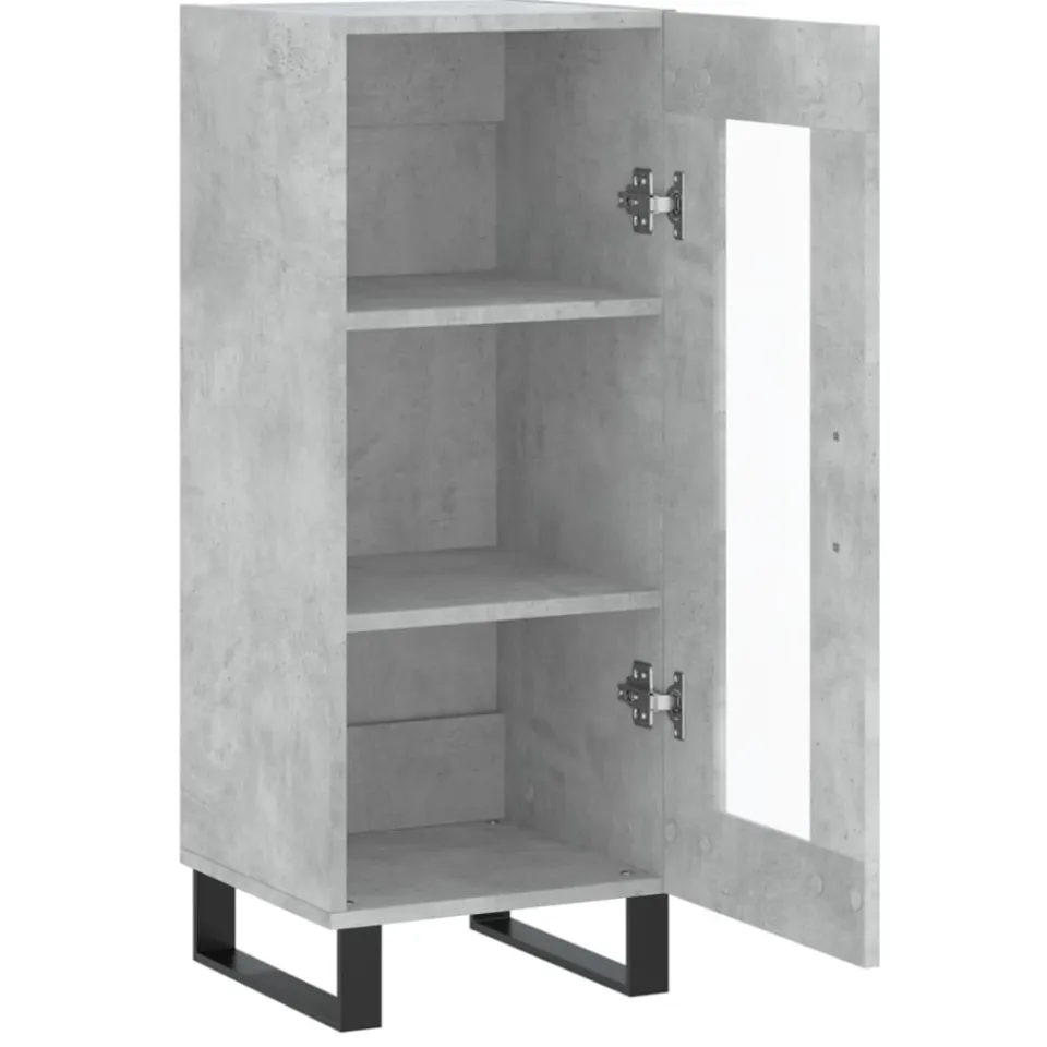 vidaXL Dressoir 34,5x34x90 cm bewerkt hout betongrijs grijs, foto 4