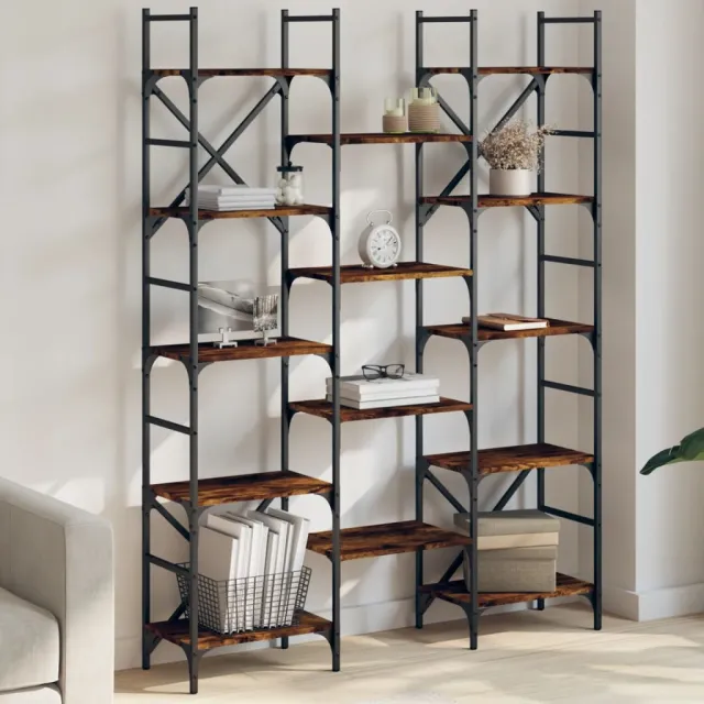 vidaXL Boekenkast 127,5x28,5x172,5 cm bewerkt hout gerookt eikenkleur, foto 2