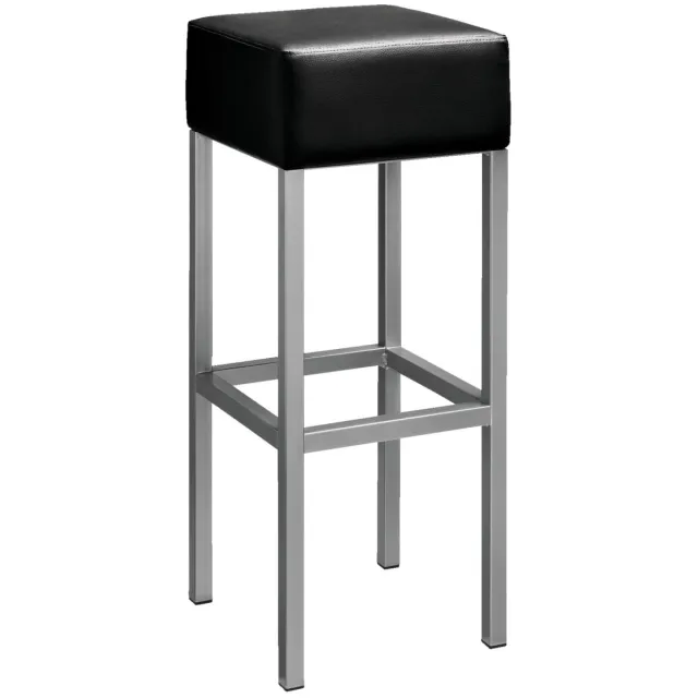 PULSIVA 2x PULSIVA Barkruk Cuba; 32x32x81 cm (BxDxH); zitting zwart, frame zilver; 2 stuk / verpakking