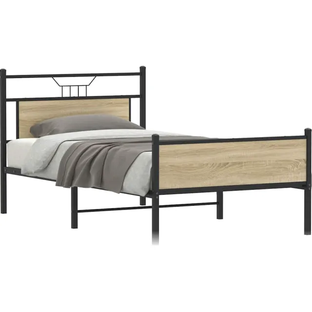vidaXL Bedframe zonder matras hout sonoma eikenkleurig 100x200 cm Bruin