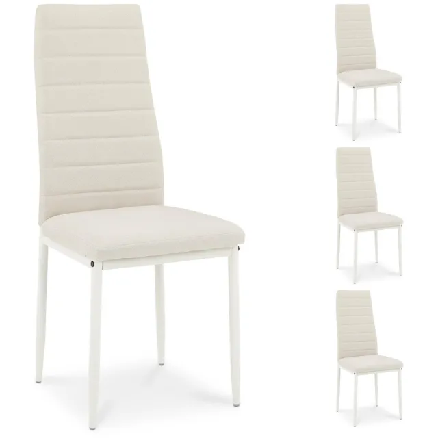 IDIMEX Eetkamerstoelen NATHALIE, set van 4 – Crèmewit/Ivoor