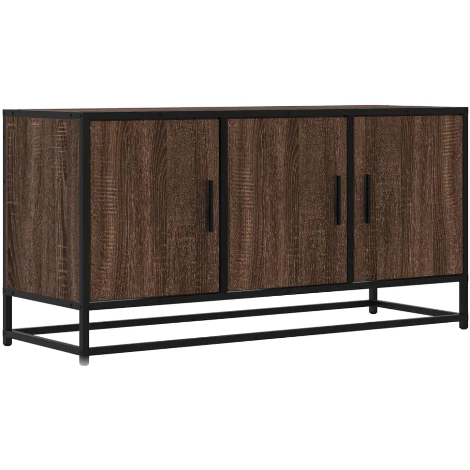 vidaXL Tv-meubel 100x35x50 cm bewerkt hout metaal bruin eikenkleur, foto 3