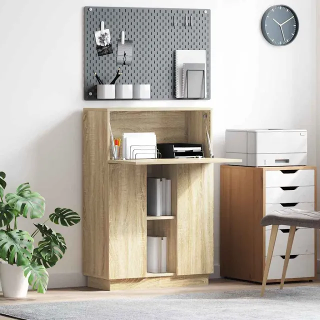 vidaXL Bureau Sonoma Eiken 71,5 x 31,5 x 106,5 cm Bewerkt hout Bruin