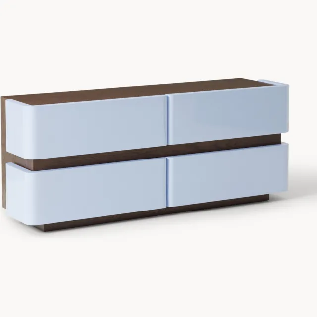 Westwing Collection Dressoir Arlo, B 150 cm Bruin, Lichtblauw