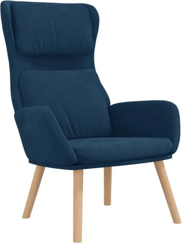 vidaXL Relaxstoel - fluweel - blauw