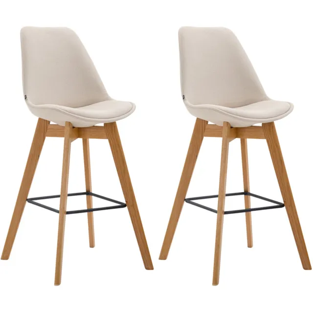 Luxe Comfort Barkruk - Set van 2 - Crème creme natura