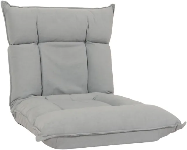 MCW Vloer fauteuil MCW-N44, relax vloer kussen vloer sofa opklapbare fauteuil 6 ligstanden, stevig frame fluweel ~ lichtgrijs