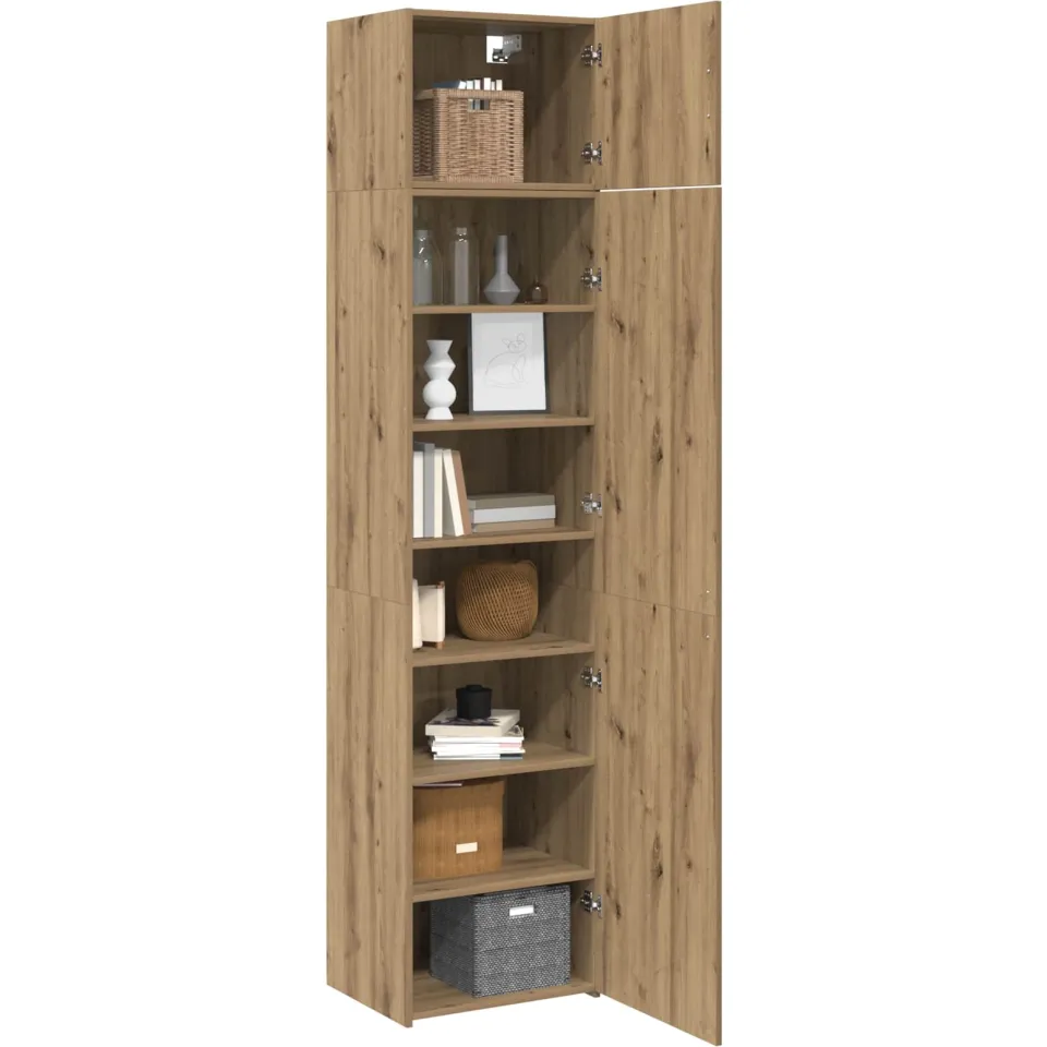 vidaXL Dressoir 2 st Artisan Eiken 50 x 41 x 225 cm Bruin