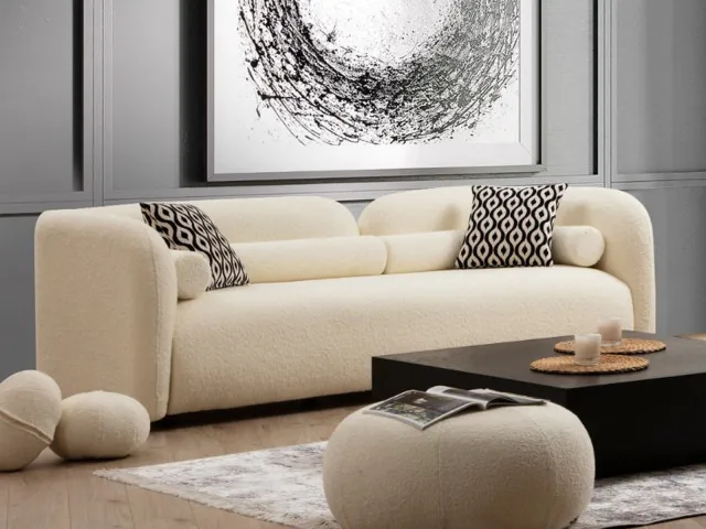 Mobistoxx Vizir 3-plaatsen zetel bouclé beige