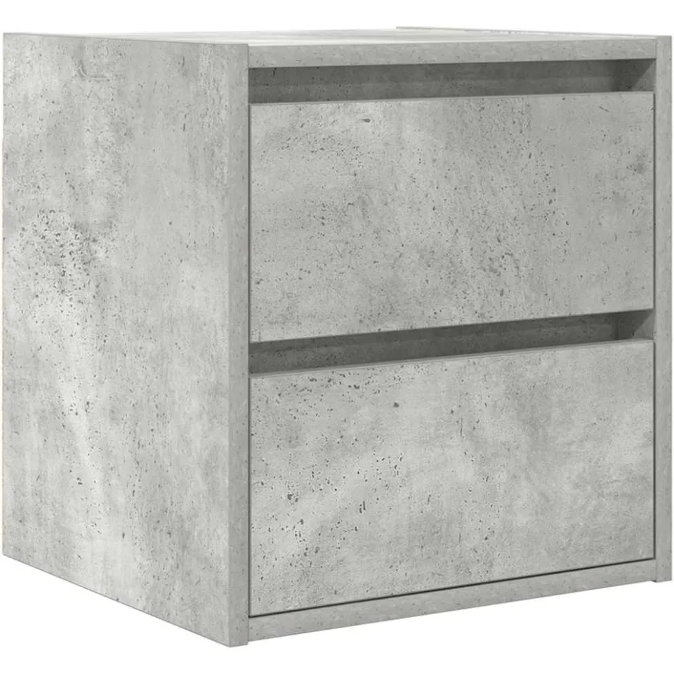 vidaXL Nachtkastje wandgemonteerd 38x34x40 cm betongrijs