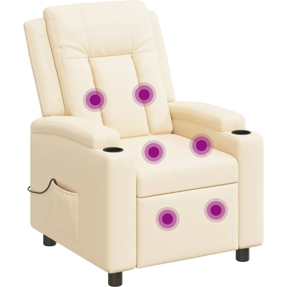 vidaXL Massage-relaxstoel Crèmekleurig 75 x 95 x 100 cm Stof