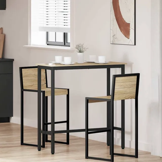 vidaXL Tafel - Sonoma - Eik - 100 - x - 40 - x - 100,5 - cm - Engineered - hout - en - staal Sonoma eiken